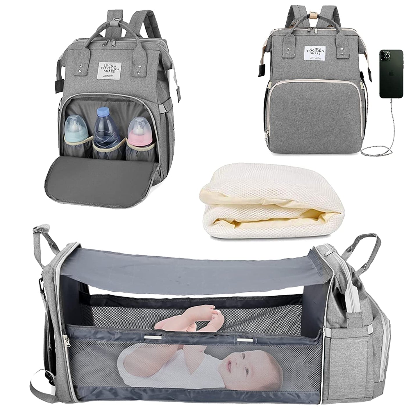 Sac à langer portatif | Berceau de voyage BabyNappy™ - Boudchou de maman