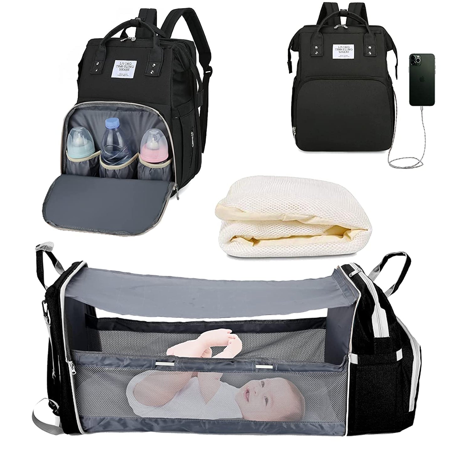 Sac à langer portatif | Berceau de voyage BabyNappy™ - Boudchou de maman