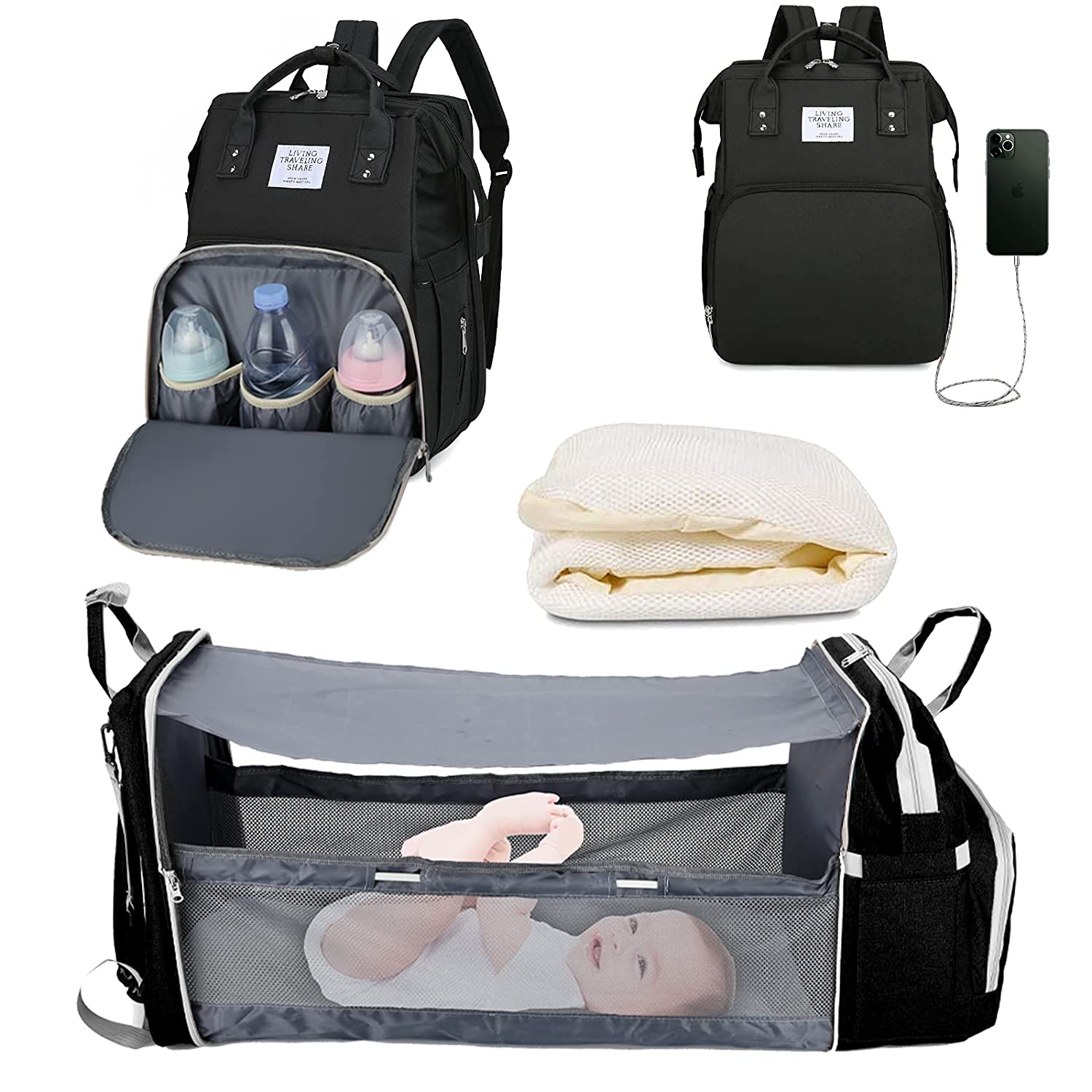 Sac à langer portatif | Berceau de voyage BabyNappy™ - Boudchou de maman